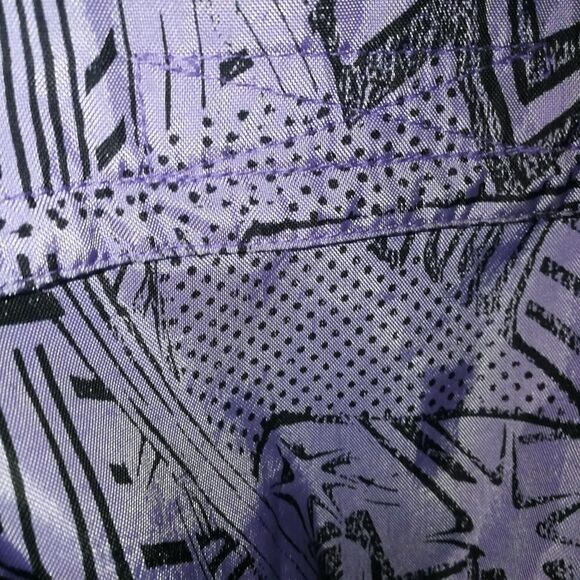 VINTAGE MISTRAL Purple & Black Abstract Comic Oversized Rain Coat Size Large - Picture 4 of 16